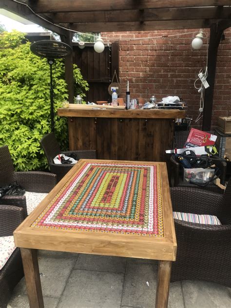 The Table And Messy Bar My Dad And I Made From 100 Recycled Pallets