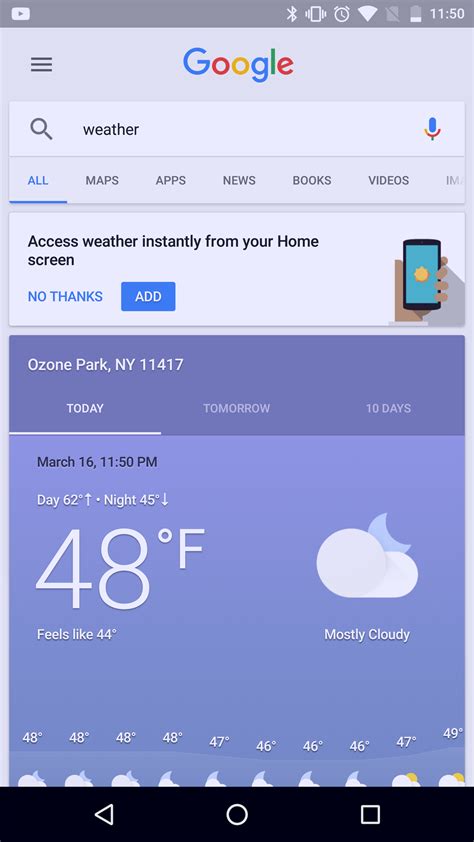 Google now proactively delivered information to users to predict (based on search habits and other factors) information they may need in the form of informational cards. Google has a new homescreen shortcut for the weather - TalkAndroid.com