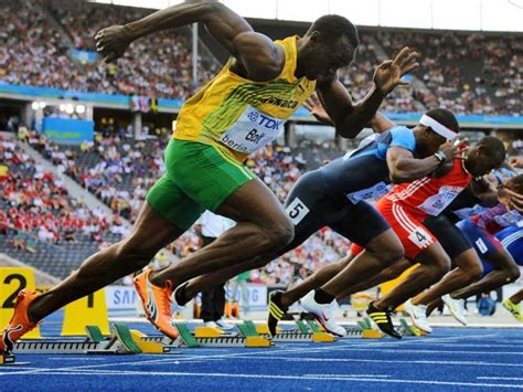 The still shots generated from the video shows a good example of his start. Usain Bolt Starts Season With Relay Win | Athletics News