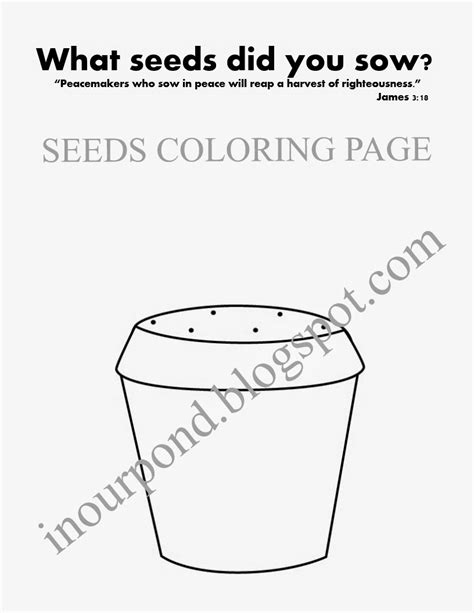Seeds Coloring Page (free) - In Our Pond