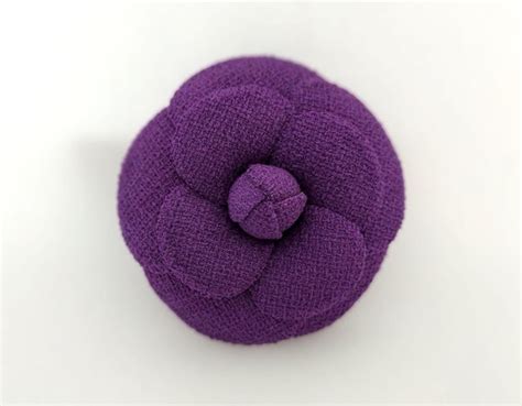 brooch purple camellia fabric flower pin flower flower etsy