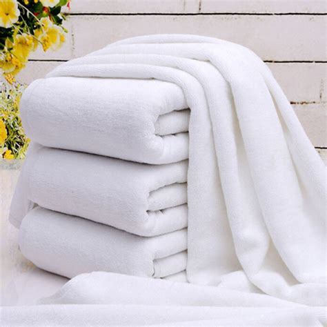 Pure White Bath Towel Fabric 200gm2 Beach Towels Senior 100 Cotton
