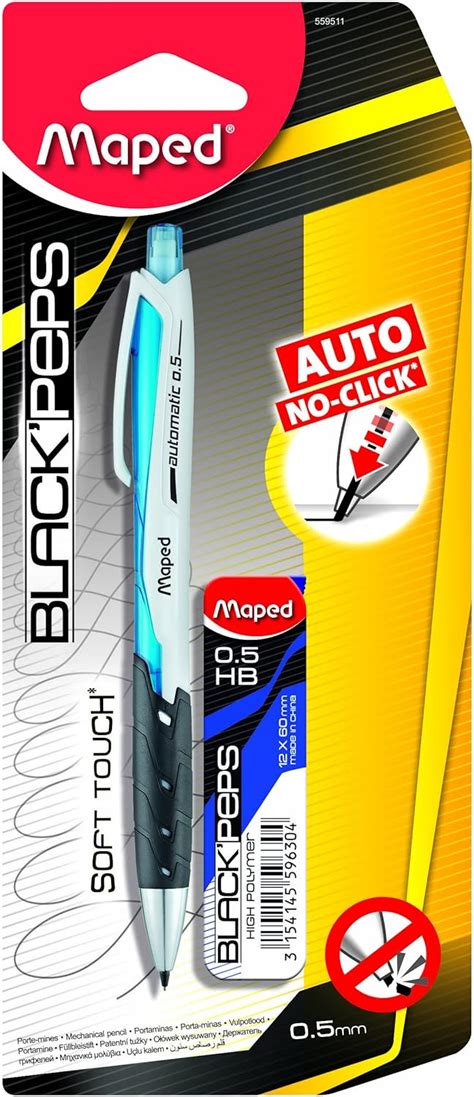 Maped 05mm Auto Mechanical Pencil With Lead Case On Blister Card Pack