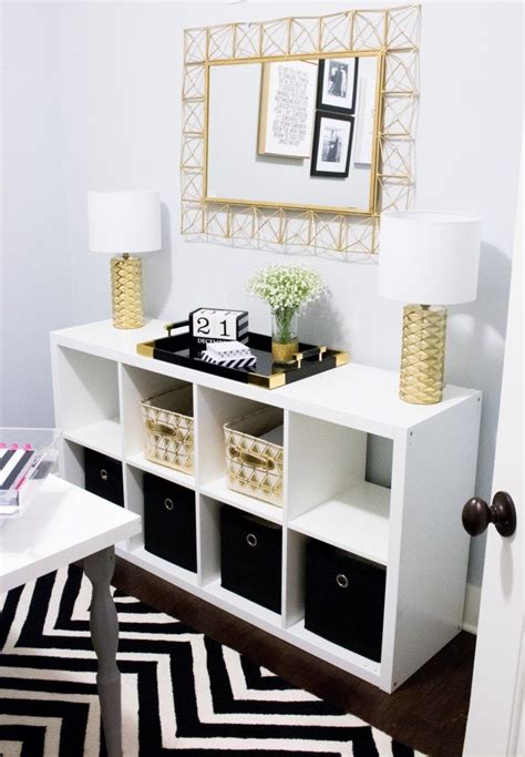 At present work must not only be done at the office but also at home. Home Office Tour | Home office decor, Black gold bedroom ...