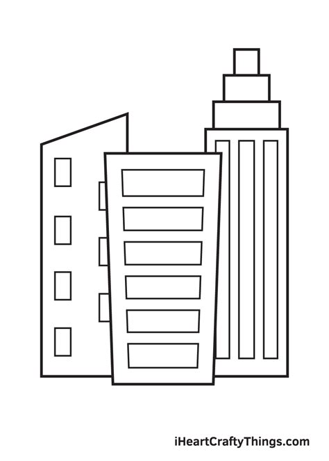 Buildings Drawing — How To Draw Buildings Step By Step