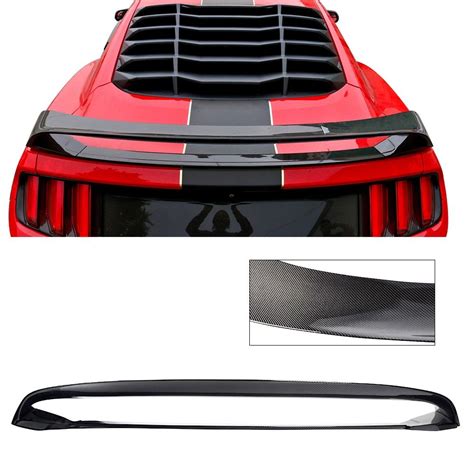 2015 2023 Ford Mustang Gt350r Style Rear Trunk Spoiler Black Carbon