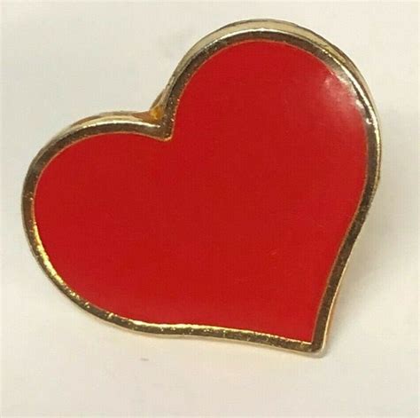 Vintage Hallmark Red Enameled Heart Shaped Lapel Pin Etsy