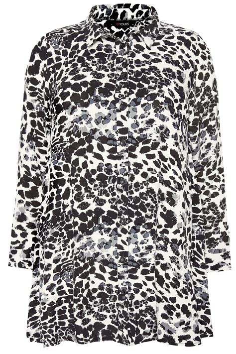 Black And White Animal Print Shirt Sizes 16 To 36 Yours Clothing