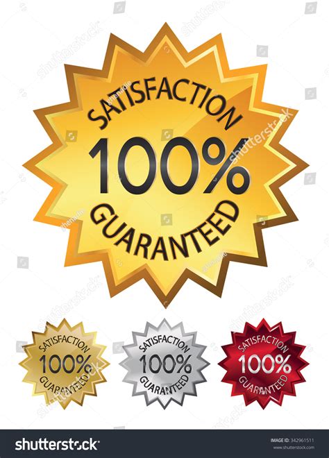 100 Satisfaction Guaranteed Seals Set Illustration Stock Illustration