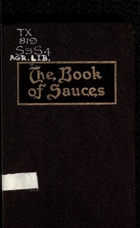 1915 The Book Of Sauces By C Herman Senn Author Of Practical