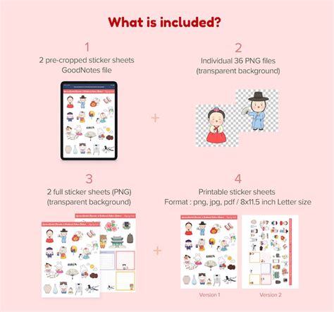 Cute Korean Hanbok Character Digital Planner Stickers Korean Etsy