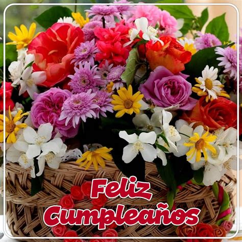 Imágenes De Feliz Cumpleaños Con Flores Imagenessu