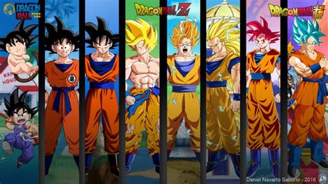 Goku Y Todas Sus Fases Dragon Ball Goku Goku Transformaciones Y