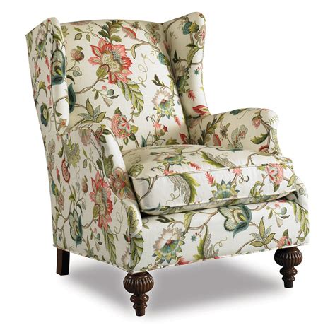Botanical Print Upholstery Fabric Chair Abington Wing Chair