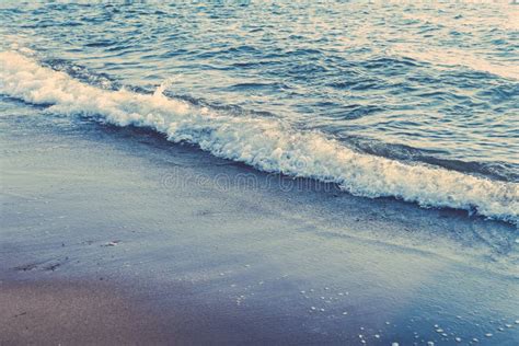 Vintage Ocean Wave At Sunset Beach Background Stock Image Image Of