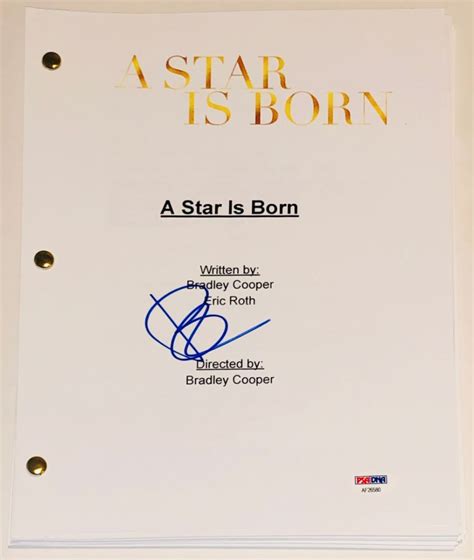 Bradley Cooper Signed A Star Is Born Movie Script Psa Coa