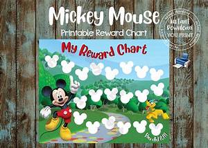 Printable Reward Chart Mickey Mouse Reward Chart Mickey Etsy
