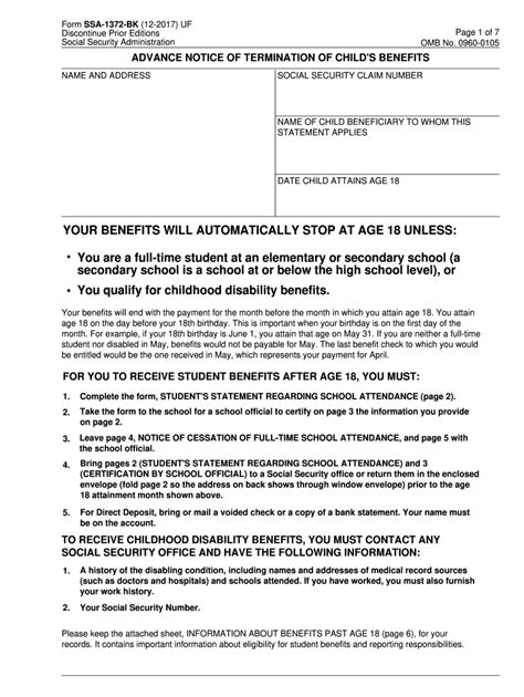 Ssa 1372 Student 2017 2024 Form Fill Out And Sign Printable Pdf