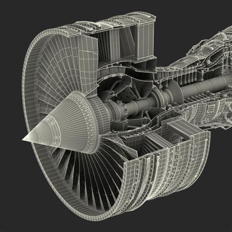 Turbofan Aircraft Engine Sectioned 3d Model 3d Molier International