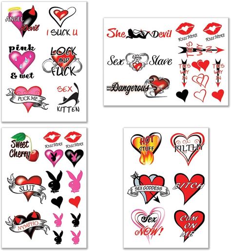 40 Sexy Naughty Temporary Tattoos For Women Ladies Adult Fun For