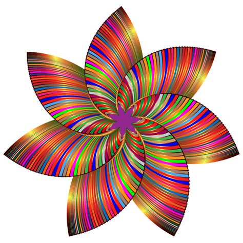 Colorful Flower Line Art 3 Free Svg