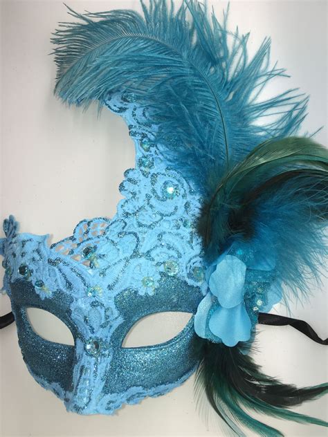 Light Blue Mardi Gras Mask Mardi Gras Mask Masquerade Mask Diy Carnival Masks