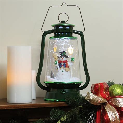 Northlight 135 Green Light Musical Snowman Snowing Christmas Table