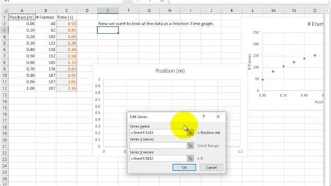 Create An Excel Chart Of Position Time Data Youtube