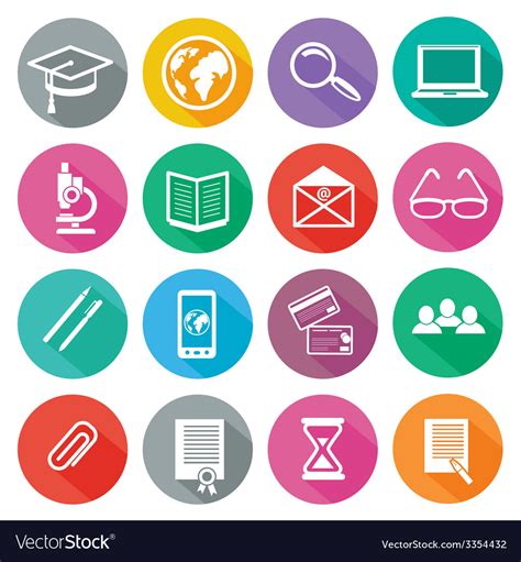 Icon Set For Professional Training And Elearning Vector Image