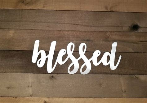 Metal Blessed Sign Metal Wall Art Blessed Script Word Art Etsy