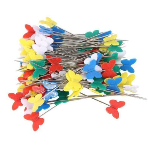 200x Quilting Pins Shaped End Flat Head Sewing Pins Mixed Color Set Ebay