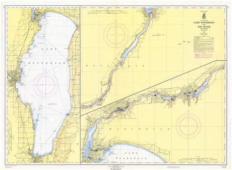 1964 Nautical Map of Lake Winnebago Wisconsin | #1837165717
