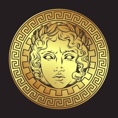 Greek And Roman God Apollo Hand Drawn Antique Style Logo Or Print