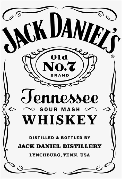 Jack Daniels Clipart Whiskey Bottle - Jack Daniels Label White