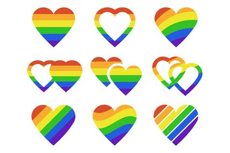 Lgbtq Rainbow Hearts Pride Month Lgbtq Parade Heart Shape Flags Tran By Winwinartlab