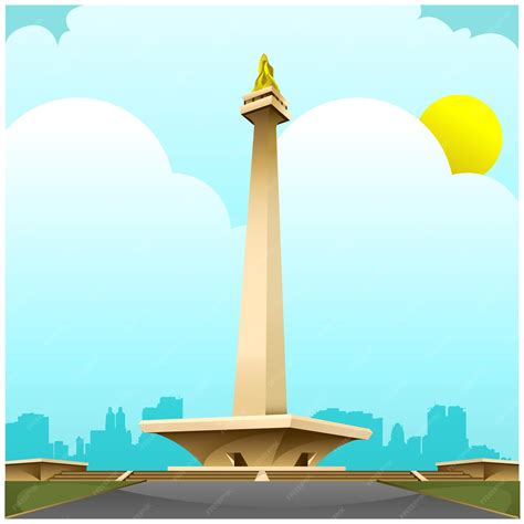 Premium Vector Monumen Nasional Jakarta Or Monas Is Icon Of Jakarta
