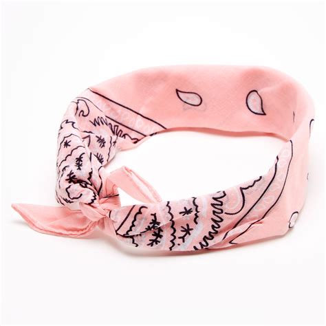 Paisley Bandana Headwrap Light Pink Claires Us