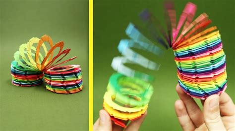 Easy Diy Paper Real Slinky Yakomoga 5 Minute Paper Crafts Diy Youtube