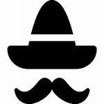 Mariachi Hat Mexican Icon Moustache Traditional Icons
