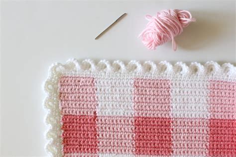 Crochet Pink Gingham Blanket Daisy Farm Crafts