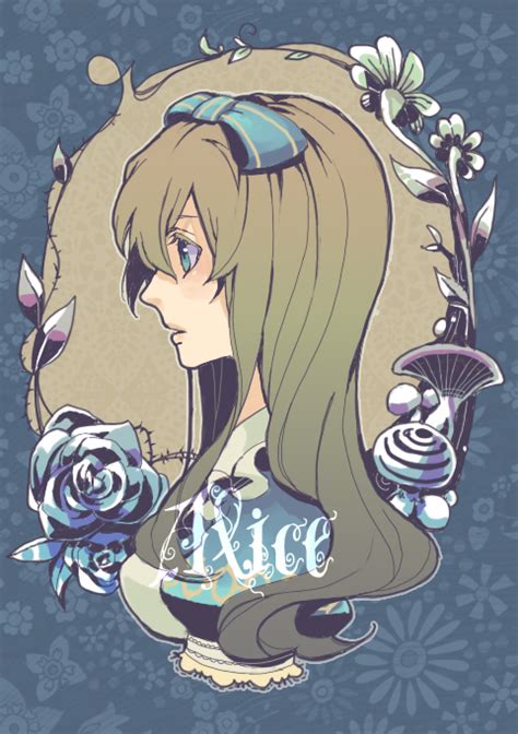 Safebooru Alice Liddell Apron Bangs Blue Eyes Blush Bow Brown Hair Floral Print Flower Frills