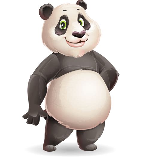 Cute Panda Vector Cartoon Character Design Illustrations Shape The