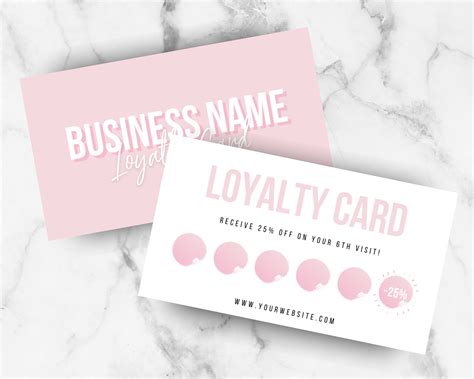 printable loyalty card beauty loyalty card template editable etsy