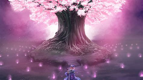 Free Download Video Games Touhou Cherry Blossoms Trees