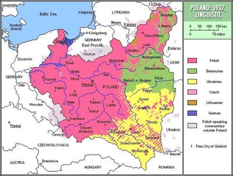 Linguistic Map Of Poland In 1937 [600 X 452] R Mapporn
