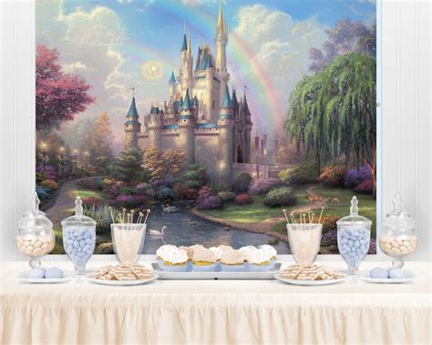 Princess Castle Birthday Backdrop Cinderella Princess Castle Etsy