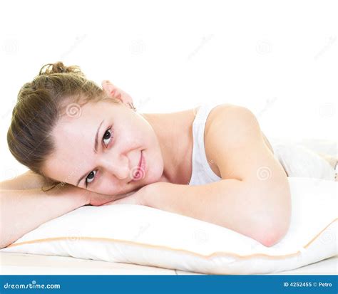 Relaxing In The Bed Stock Image Image Of Lips Pillow 4252455