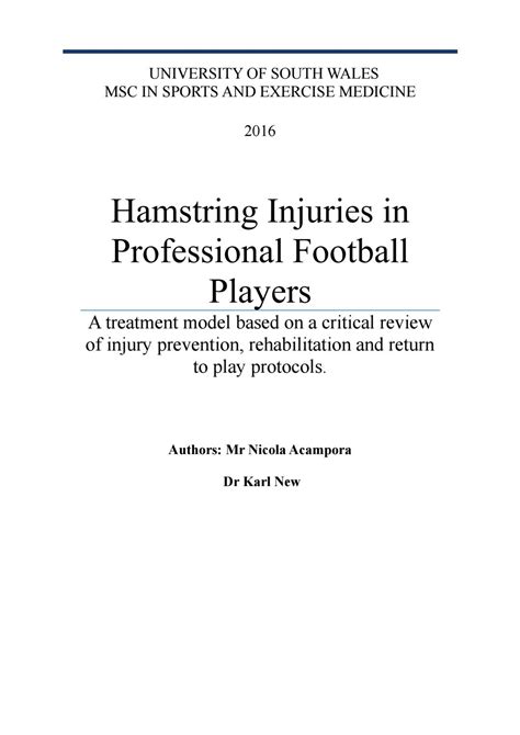 Full Article Hamstring Injuries In Professional Football Players Final