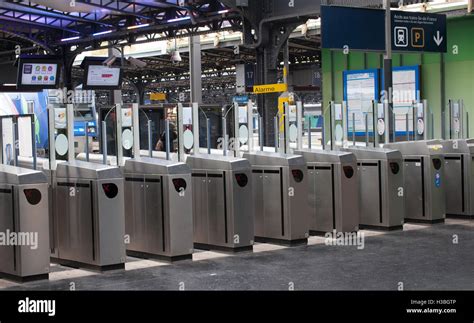 Automated Ticket Barriers At Gare De Lest Railway Station Paris Ile