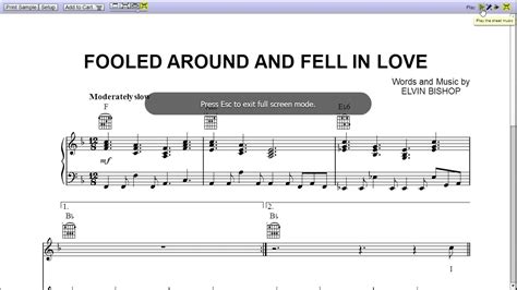 Fooled Around And Fell In Love By Elvin Bishop Piano Sheet Music